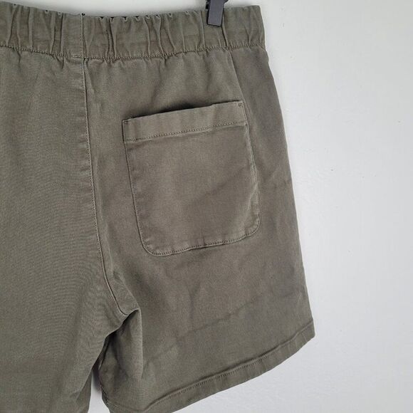Everlane The Easy Short Organic Cotton Stretch Twill Elastic Waist Green Size M - Picture 7 of 10